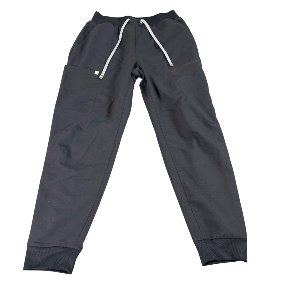 Fabletics Black Jogger Scrub Pants Womens Medium Short Cargo Pockets Drawstring